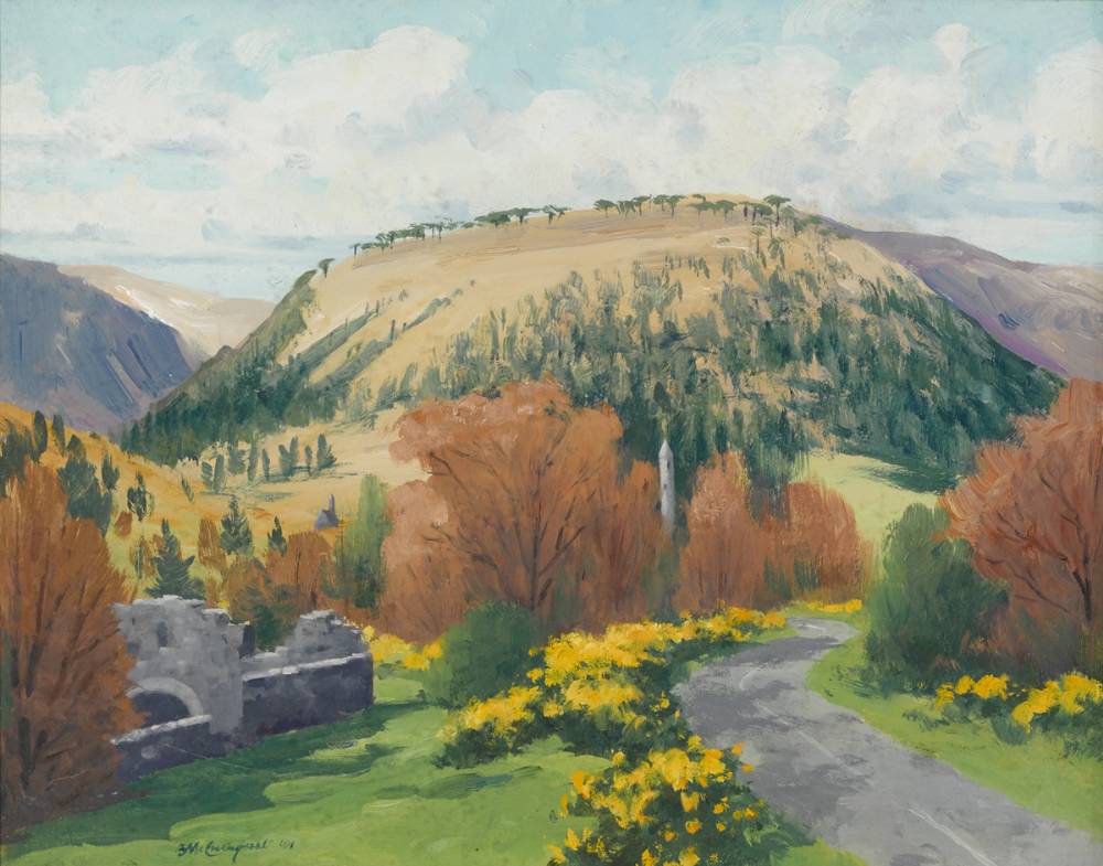 ROAD TO GLENDALOUGH, COUNTY WICKLOW by Brett McEntagart RHA (b.1939) at Whyte's Auctions