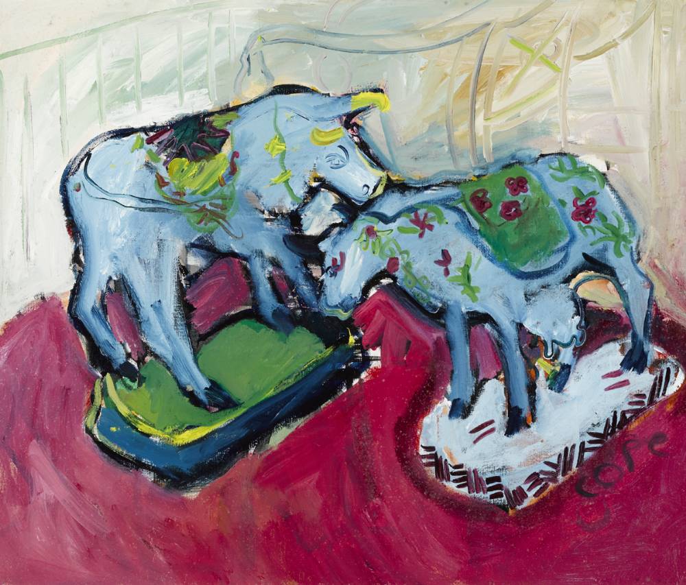 STILL LIFE WITH BULL ORNAMENTS by Elizabeth Cope (b.1952) at Whyte's Auctions