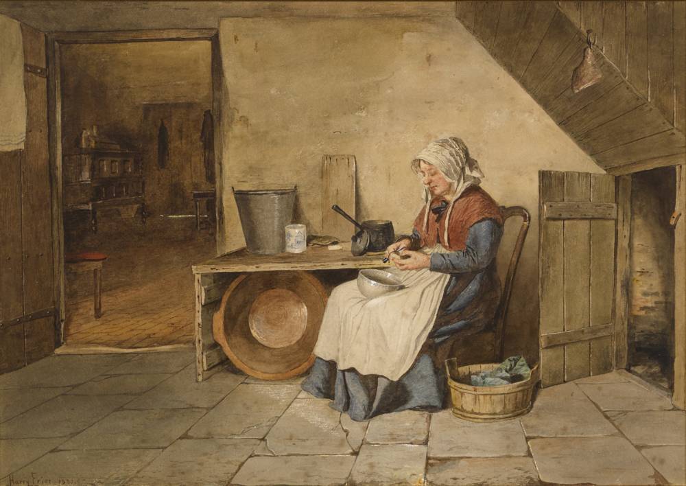 PEELING POTATOES, 1880 by Harry Frier (Scottish, 1849�1921) at Whyte's Auctions