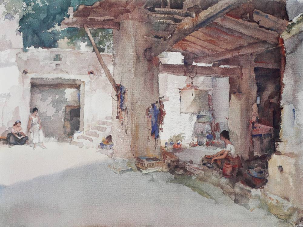 CONVERSATION, ST. MARTIN D' ARD�CHE and LAVOIR,  LA BASTIDE (A PAIR) by Sir William Russell Flint RA PRWS RWS (1880-1969) at Whyte's Auctions