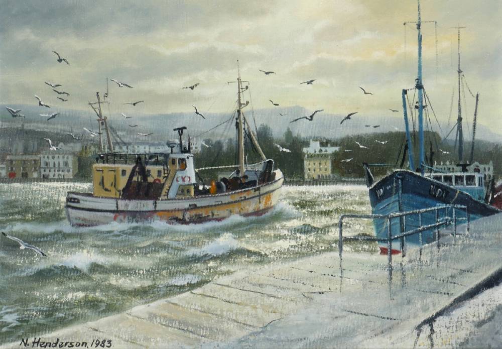 HOWTH HARBOUR, COUNTY DUBLIN, 1983 by Neville Henderson sold for �190 at Whyte's Auctions