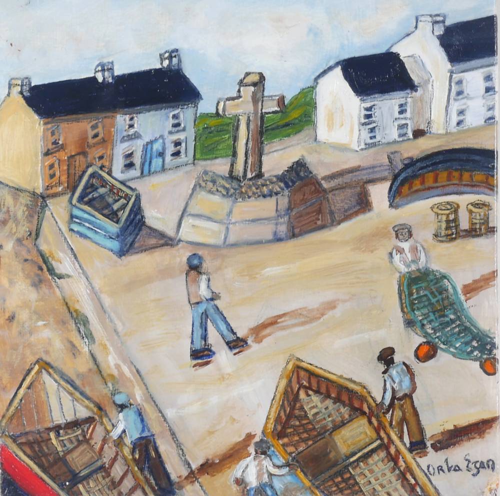 HAULING UP THE BOATS ON TORY ISLAND, COUNTY DONEGAL by Orla Egan  at Whyte's Auctions