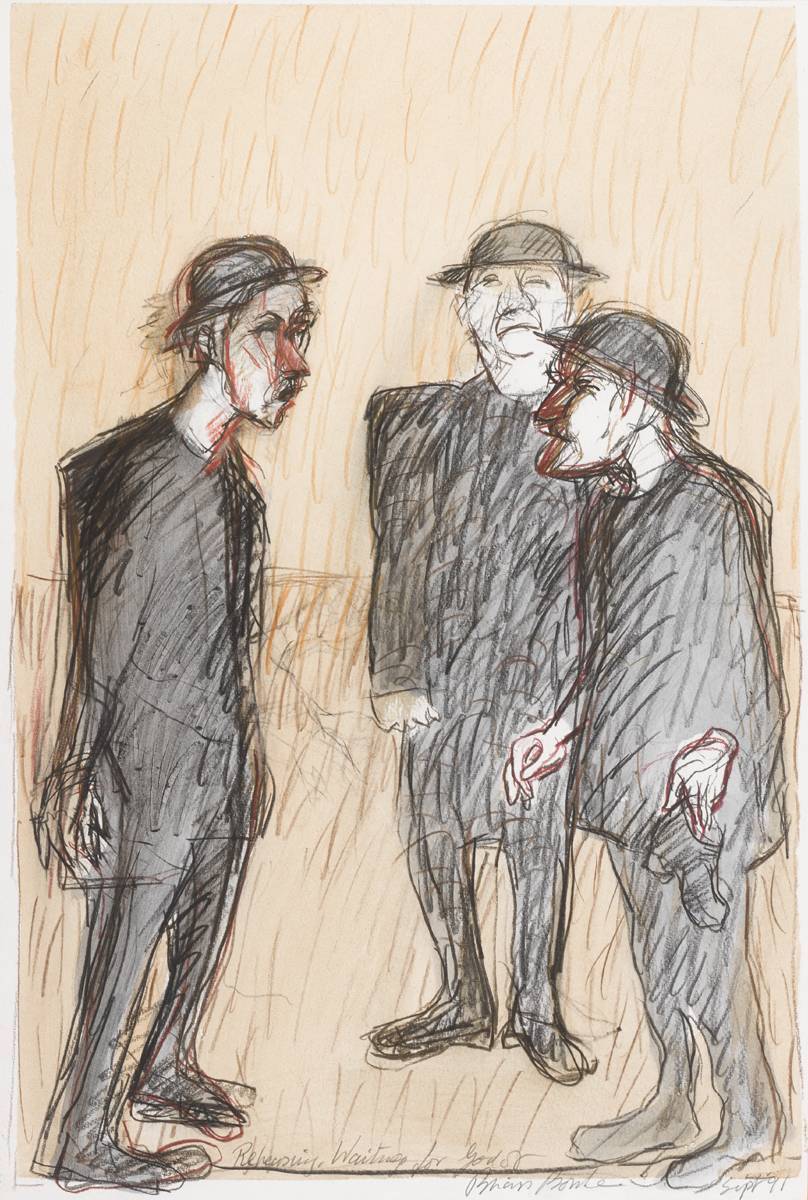 REHEARSING. WAITING FOR GODOT, 1991 by Brian Bourke HRHA (b.1936) at Whyte's Auctions