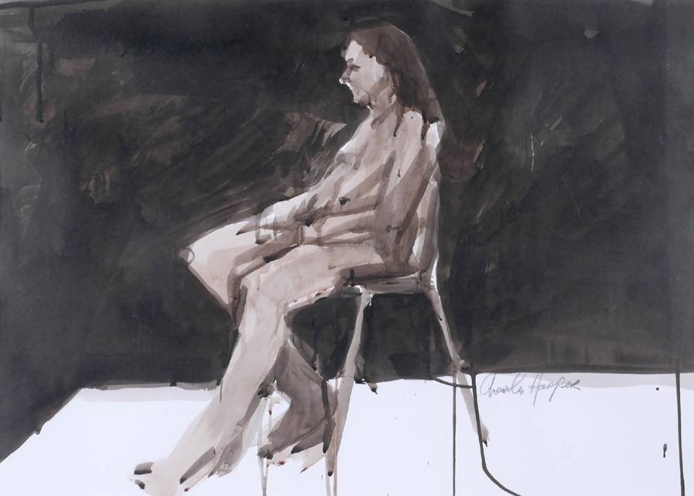 SEATED WOMAN by Charles Harper RHA (b.1943) at Whyte's Auctions