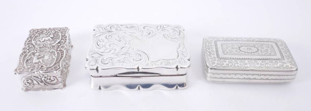 Collection of three silver snuff-boxes. at Whyte's Auctions