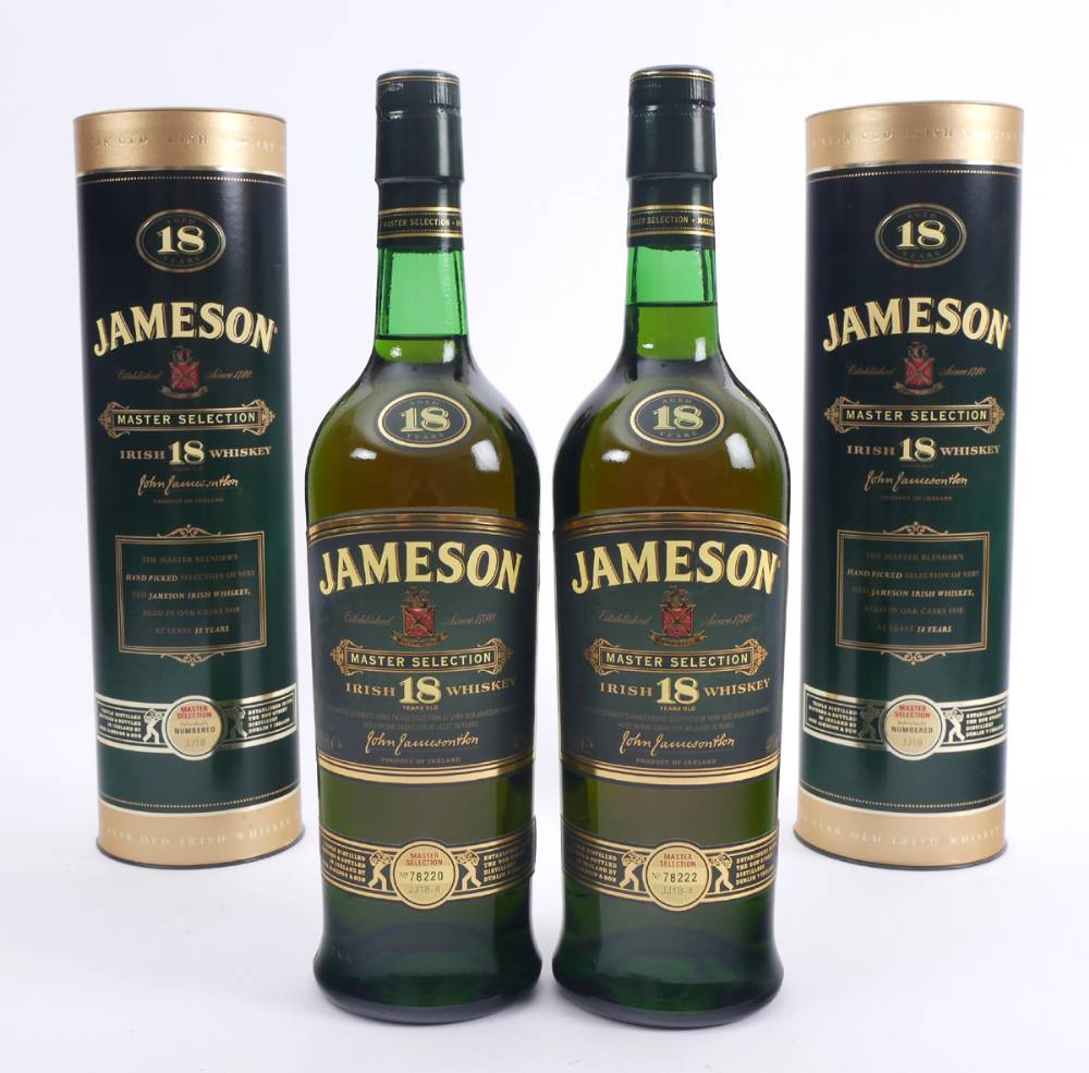 Jameson Master Selection, 18 Year Old Irish Whiskey, two bottles. at Whyte's Auctions