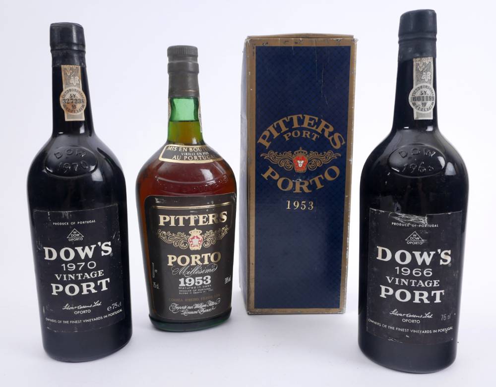 Vintage Port. Pitters 1953 and Dow's 1966 and 1970; three bottles. at Whyte's Auctions