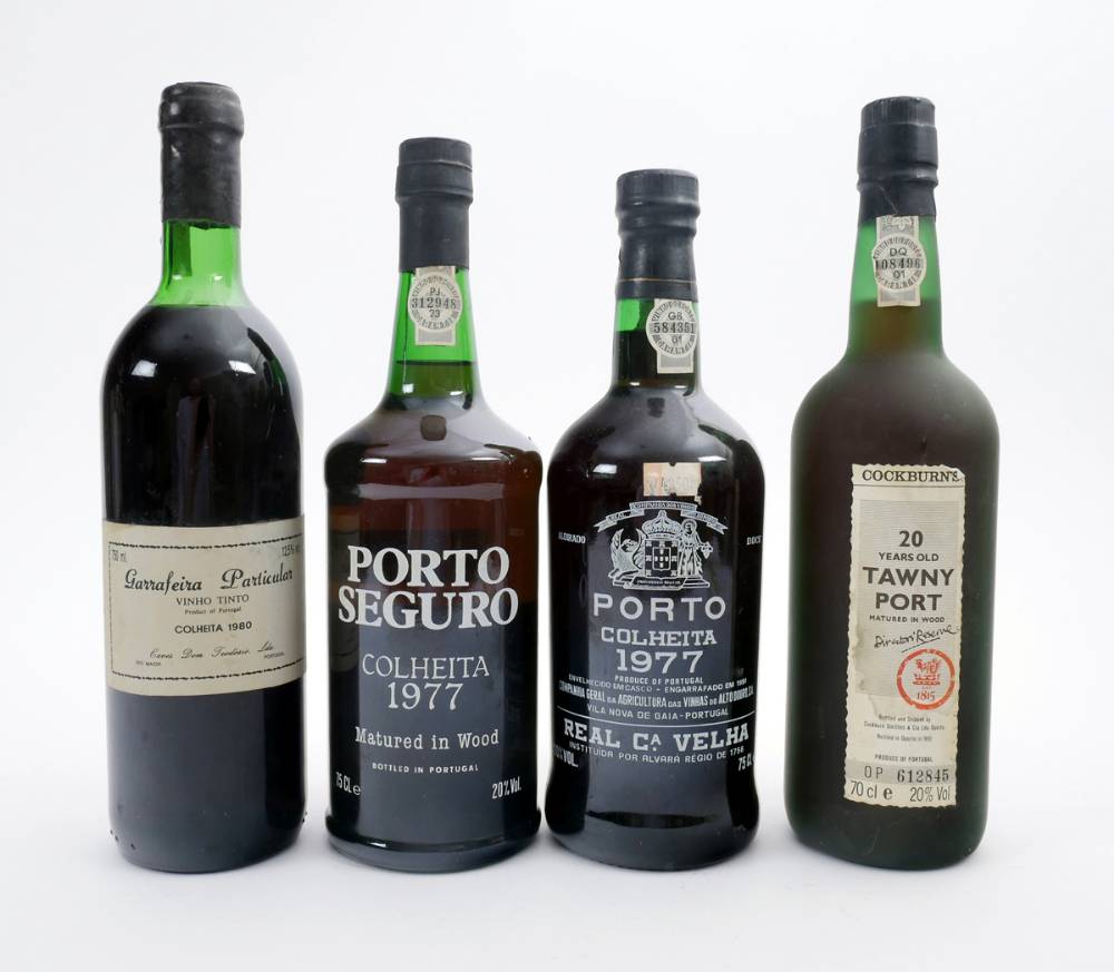 Cockburn's Directors' Reserve, 20 Years Old Tawny Port and three bottles of Colheita. (4) at Whyte's Auctions