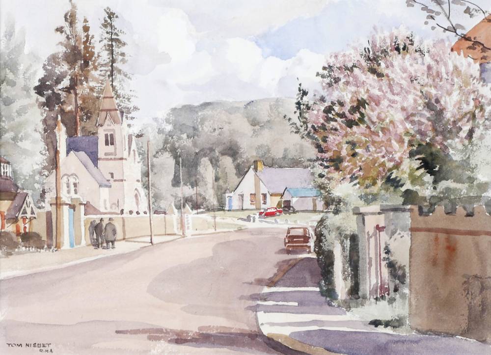 SPRING AT ROEBUCK, DUBLIN by Tom Nisbet RHA (1909-2001) at Whyte's Auctions