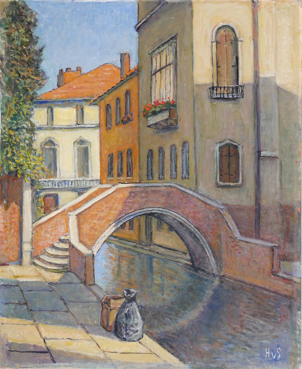 CANAL SCENE by Hilda Van Stockum HRHA (1908-2006) HRHA (1908-2006) at Whyte's Auctions