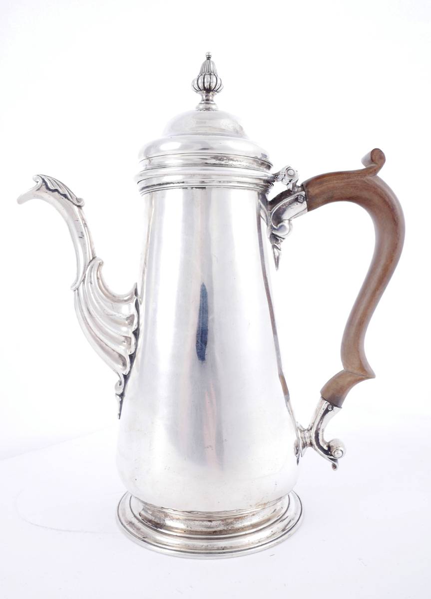 George II silver coffee pot at Whyte's Auctions