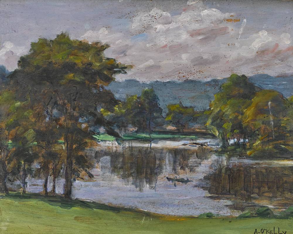 RIVER AND TREES by Aloysius C. O'Kelly (1853-1936) at Whyte's Auctions