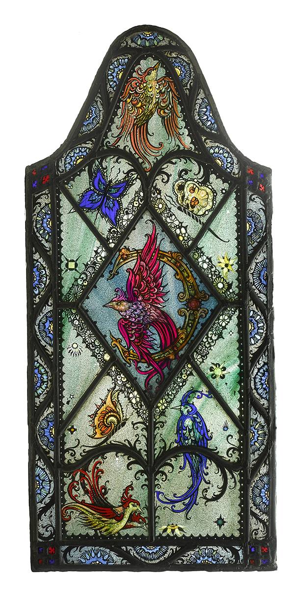 STAINED GLASS DOOR PANEL, 1938 by Studio of Harry Clarke RHA (1889-1931) RHA (1889-1931) at Whyte's Auctions