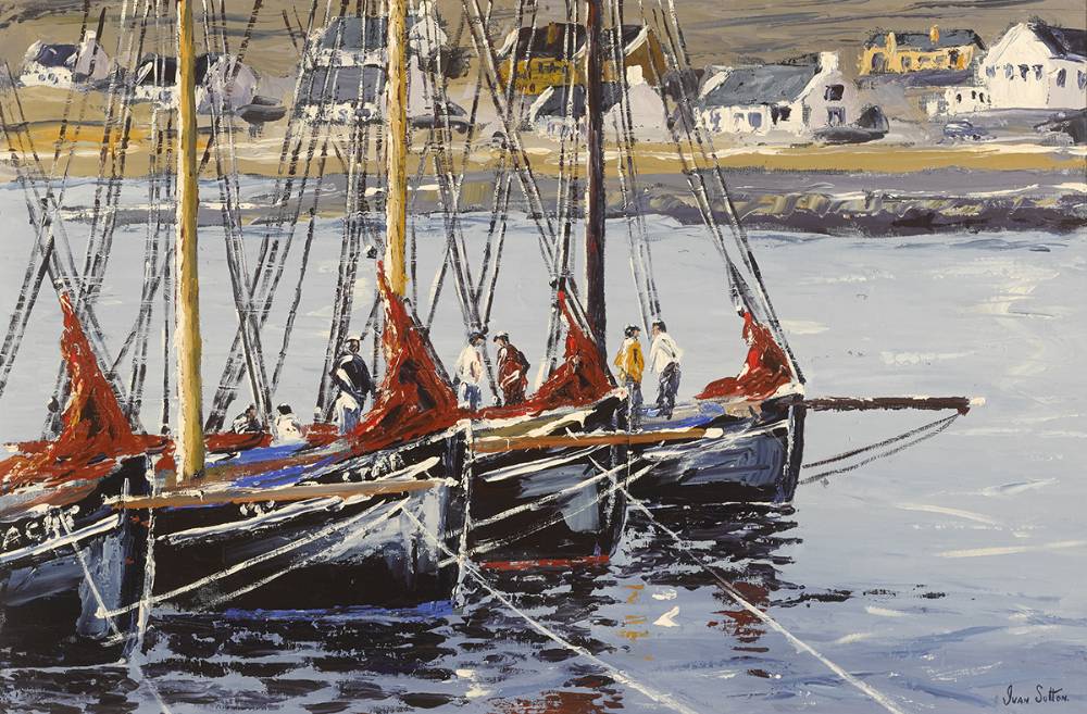 GALWAY HOOKER FESTIVAL, KILRONAN, ARAN M�R, ARAN ISLANDS, COUNTY GALWAY by Ivan Sutton sold for �3,400 at Whyte's Auctions
