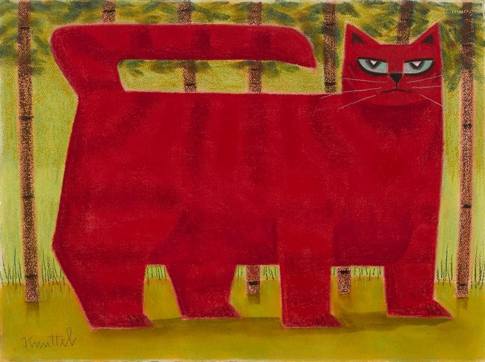 RED CAT by Graham Knuttel (b.1954) (b.1954) at Whyte's Auctions