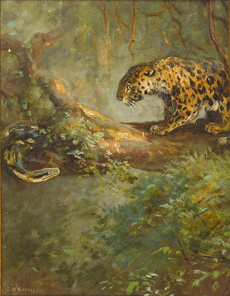 LEOPARD AND PYTHON by Cuthbert Edmund Swan (1870-1931) (1870-1931) at Whyte's Auctions