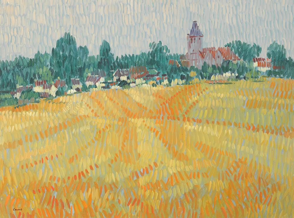 POST HARVEST LANDS AT LE VIGNAN, FRANCE by Desmond Carrick RHA (1928-2012) at Whyte's Auctions