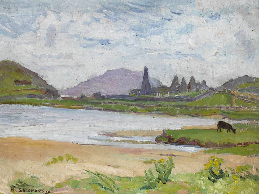 THE ABBEY AND SCARIFF ISLAND,  BALLINSKELLIGS, COUNTY KERRY by Estella Frances Solomons HRHA (1882-1968) HRHA (1882-1968) at Whyte's Auctions