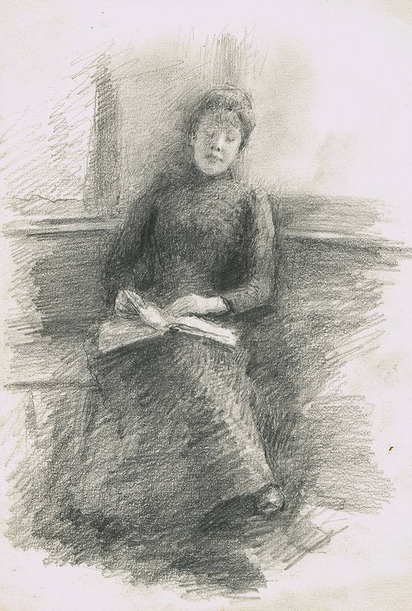 LOLLY READING by John Butler Yeats sold for 1,900 at Whyte's Auctions