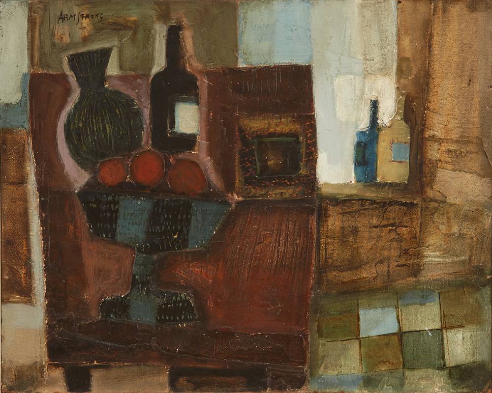 STILL LIFE WITH BOTTLES, 1964 by Arthur Armstrong sold for �2,300 at Whyte's Auctions