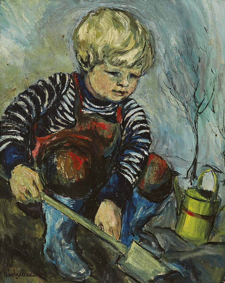 THE LITTLE GARDENER by Gladys Maccabe MBE HRUA ROI FRSA (1918-2018) MBE HRUA ROI FRSA (1918-2018) at Whyte's Auctions