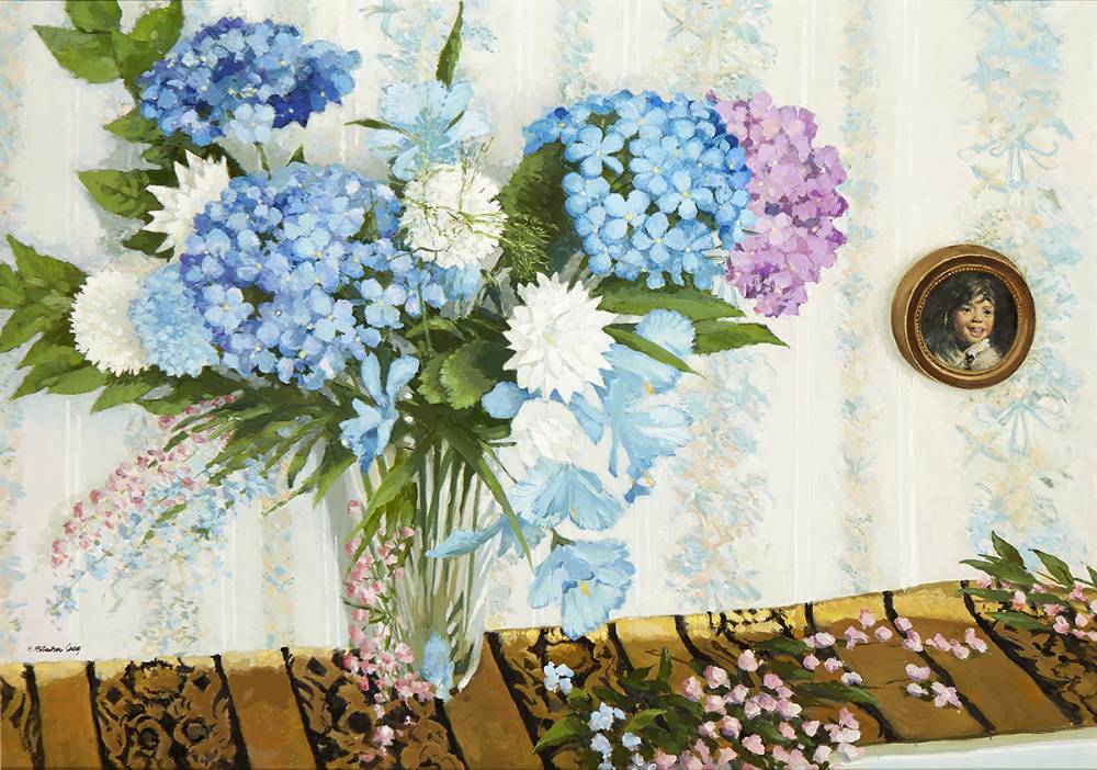 DAHLIAS, CHRYSANTHEMUMS AND HYDRANGEA by Henry Robertson Craig sold for �1,900 at Whyte's Auctions