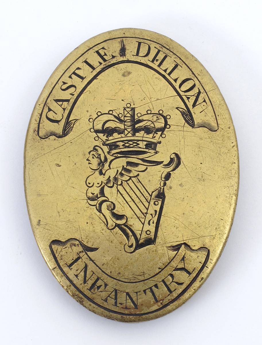 Circa 1790. Castle Dillon Infantry, Co. Kildare, cross belt plate. at Whyte's Auctions
