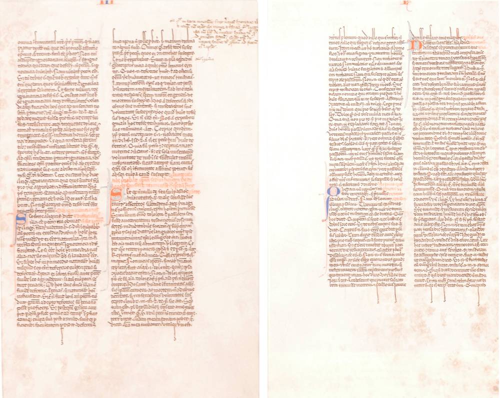14th Century Leaf from Petrus Lombardus' Quatuor Libri Sententiarum. at Whyte's Auctions