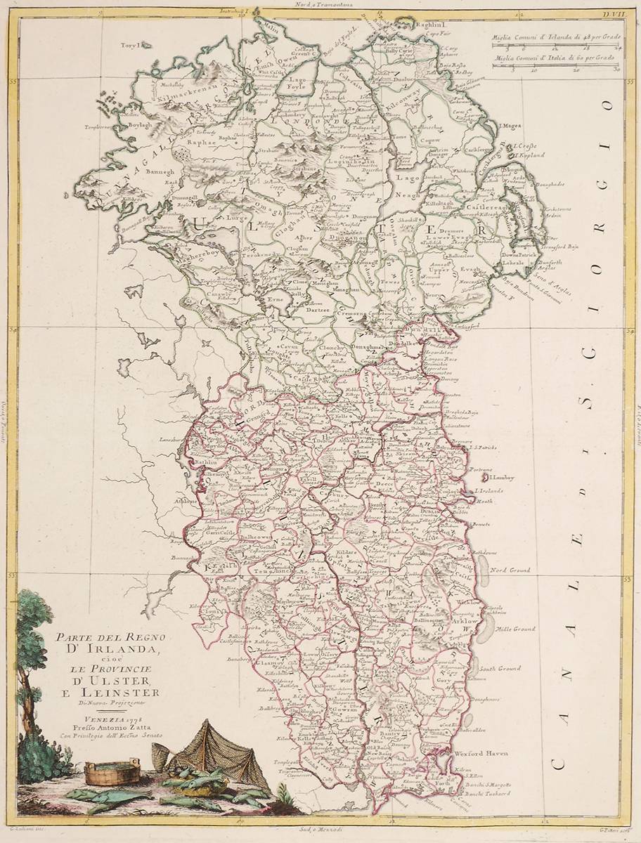 1779 Map of Leinster and Ulster, by Antonio Zatta. at Whyte's Auctions