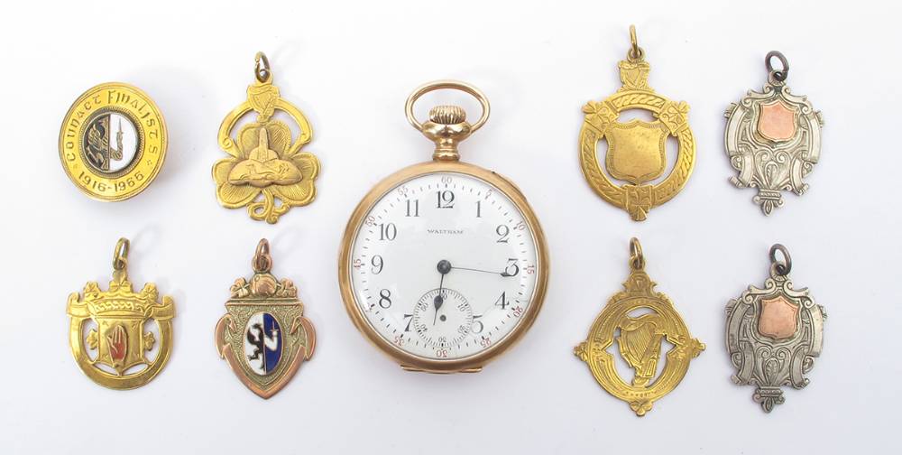 GAA Tom and Joseph Shevlin collection of gold GAA medals and Tom Shevlin's Gold Waltham pocket watch. at Whyte's Auctions