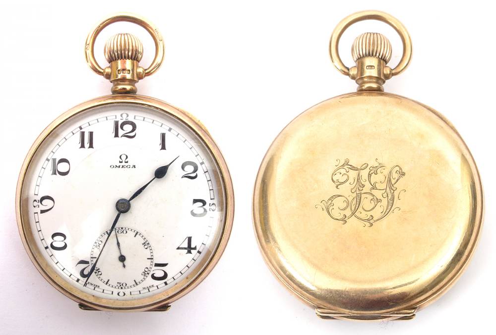 GAA Gold Omega pocket watch presented to Tom Shevlin by Connaught Council. at Whyte's Auctions