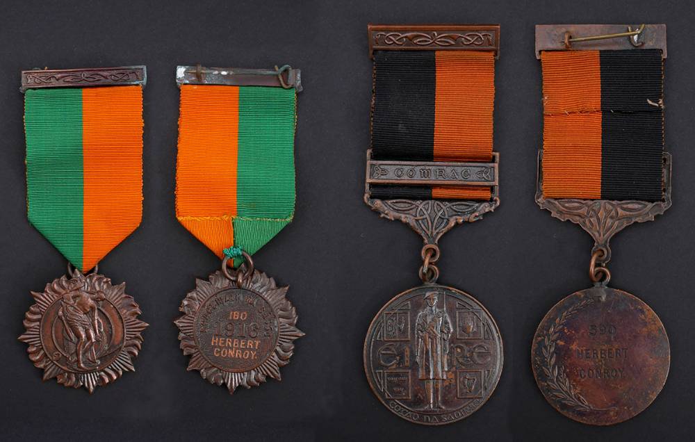 1916-1922 Rising Medal and War of Independence medal to Herbert Conroy, veteran GPO Garrison and 'Squad' member. at Whyte's Auctions