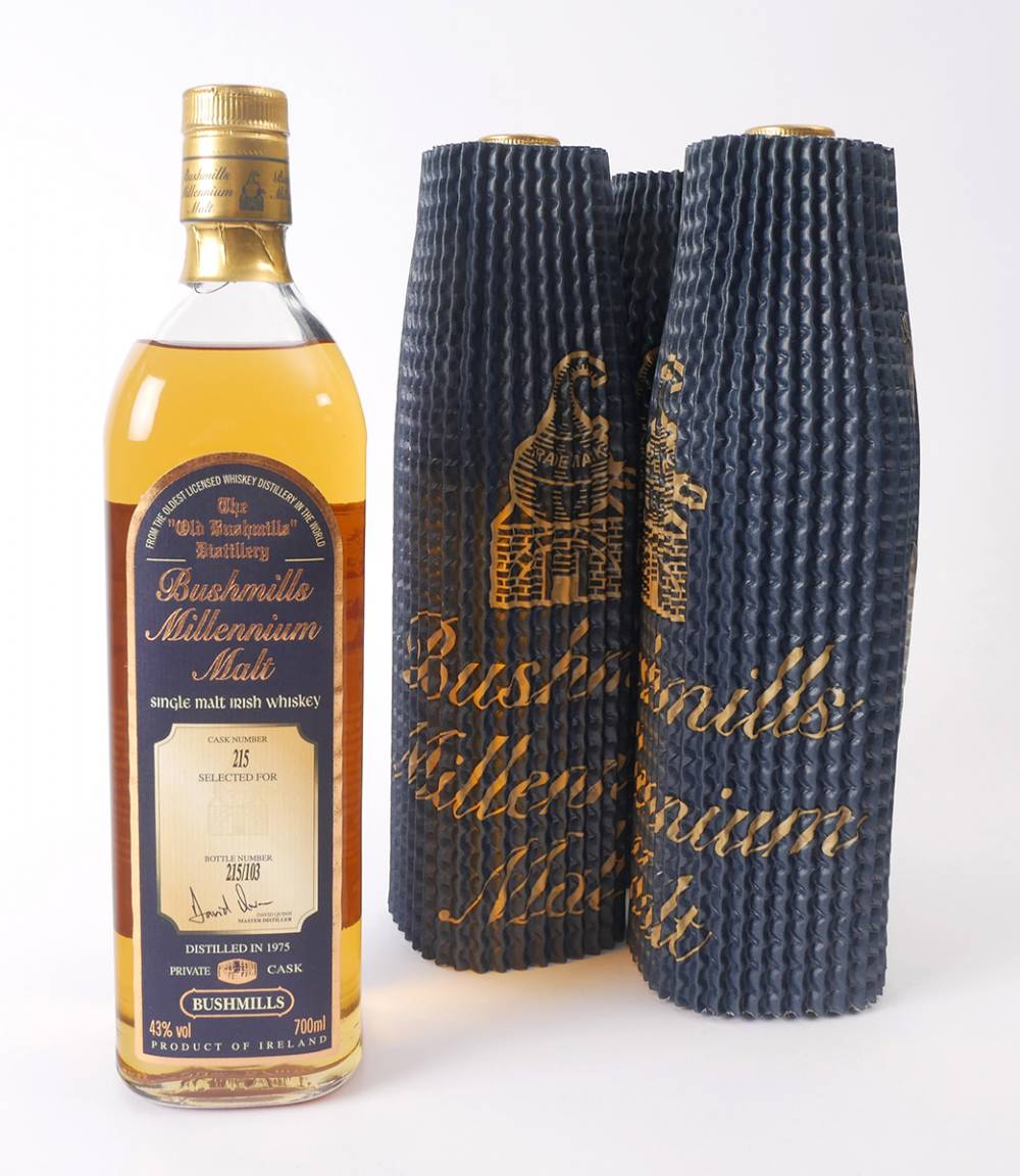 Bushmills Millennium Malt, Single Malt Irish whiskey, three bottles. at Whyte's Auctions