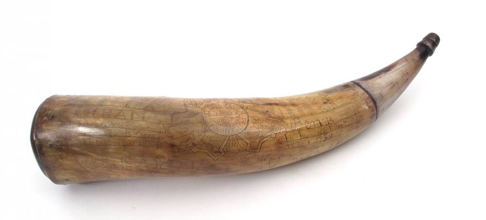 18th century Powder horn. at Whyte's Auctions