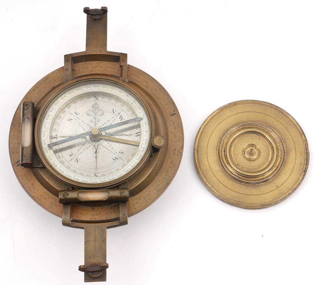 Circa 1800. Surveyor's compass by Walker and Son, Dublin. at Whyte's Auctions