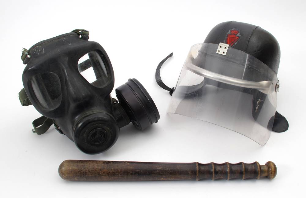 1970s RUC Special Patrol Group riot helmet. at Whyte's Auctions
