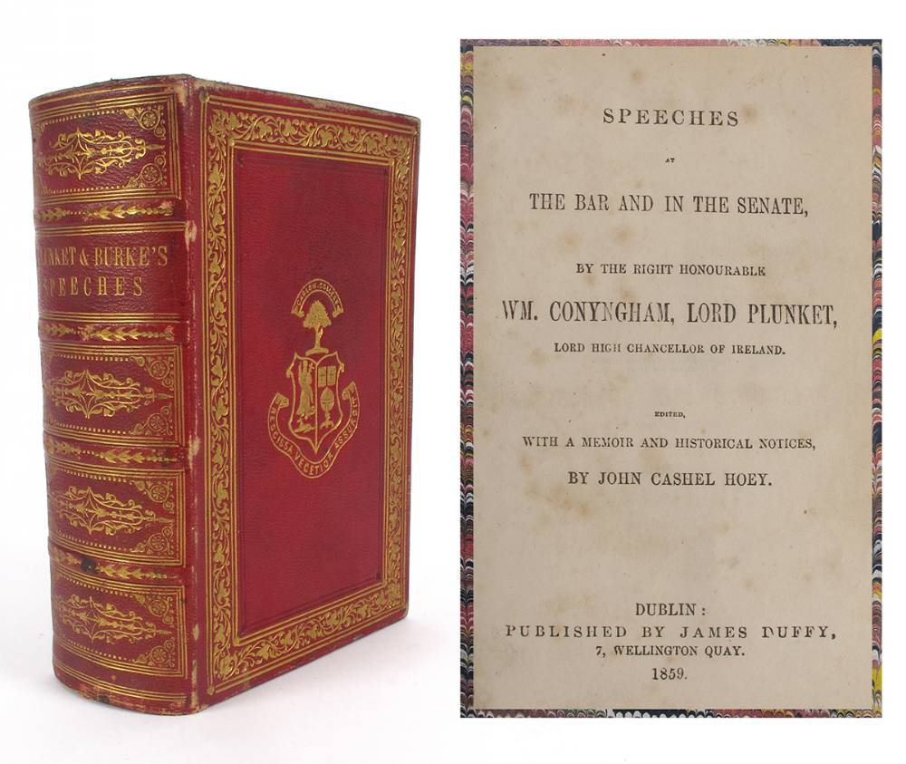 Burke, James. Speeches of Edmund Burke and Hoey, John Cashel. Speeches of Lord Plunkett, bound as one volume. at Whyte's Auctions