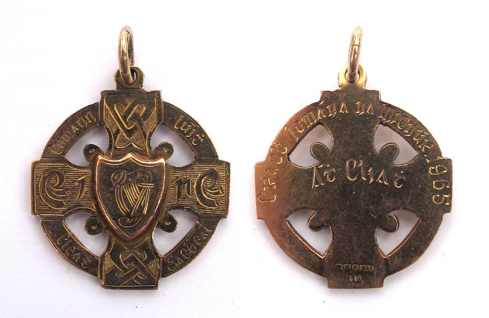GAA 1965 Minor Hurling All-Ireland 9ct gold winner's medal. at Whyte's Auctions