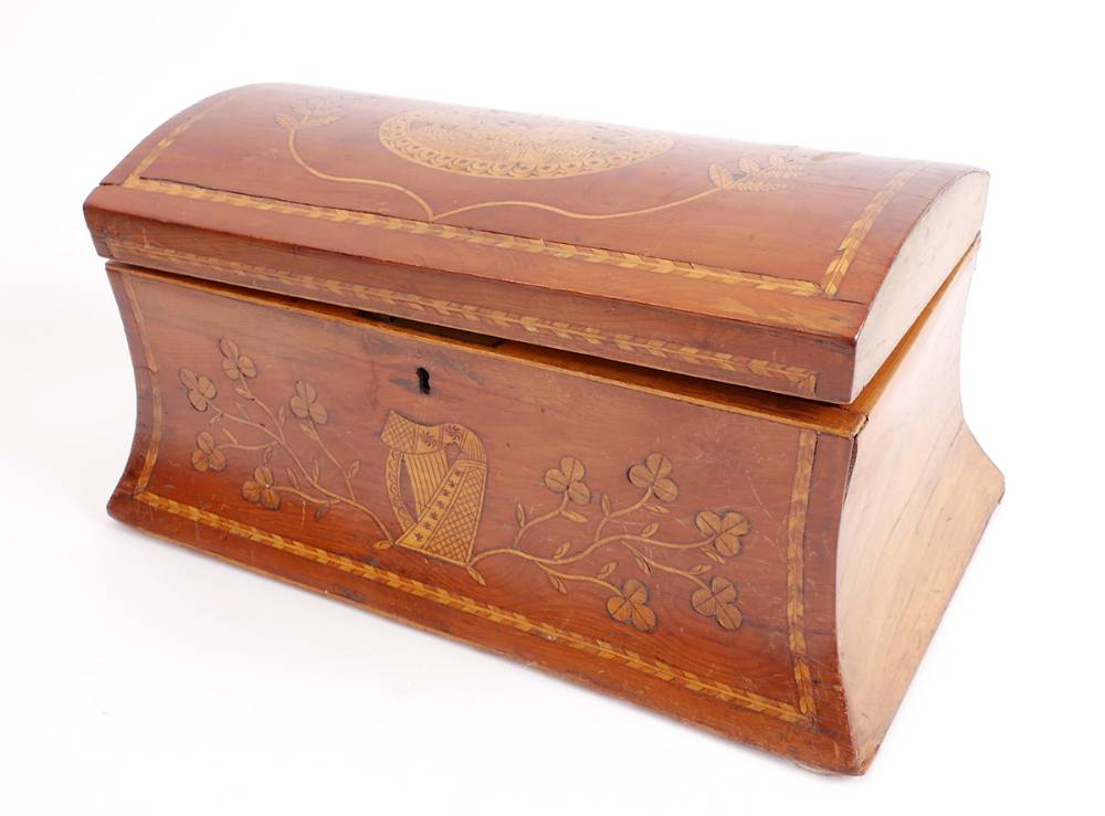 Victorian Killarney-ware stationery box. at Whyte's Auctions