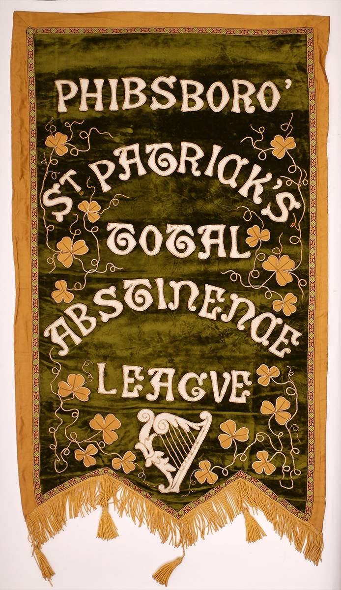 1930s Phibsboro St Patricks Total Abstinence League marching banner. at Whyte's Auctions