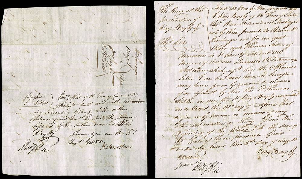 1800 (August 5 & 6) Two documents signed by Lord Kilwarden, killed during the 1803 Emmet rebellion at Whyte's Auctions