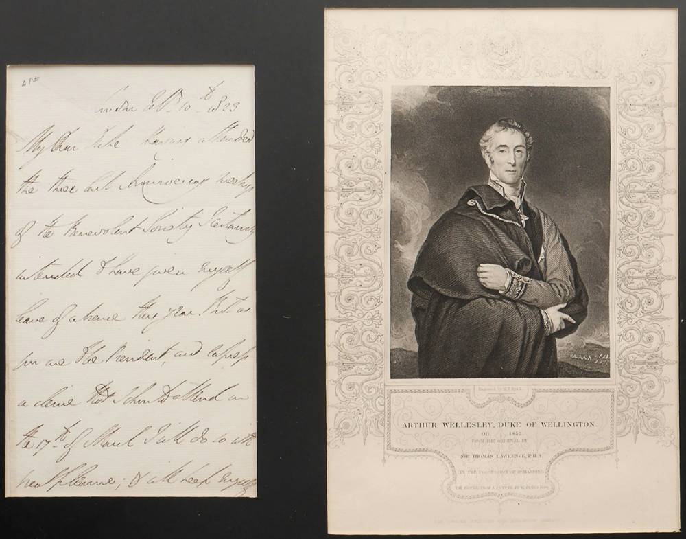 1823 (September 10) Wellington, Arthur Duke of: signed autograph letter at Whyte's Auctions