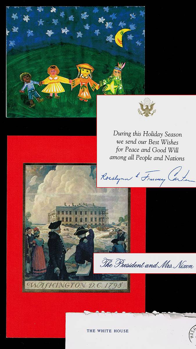 United States Presidents' Christmas cards and another from J. Edgar Hoover. at Whyte's Auctions