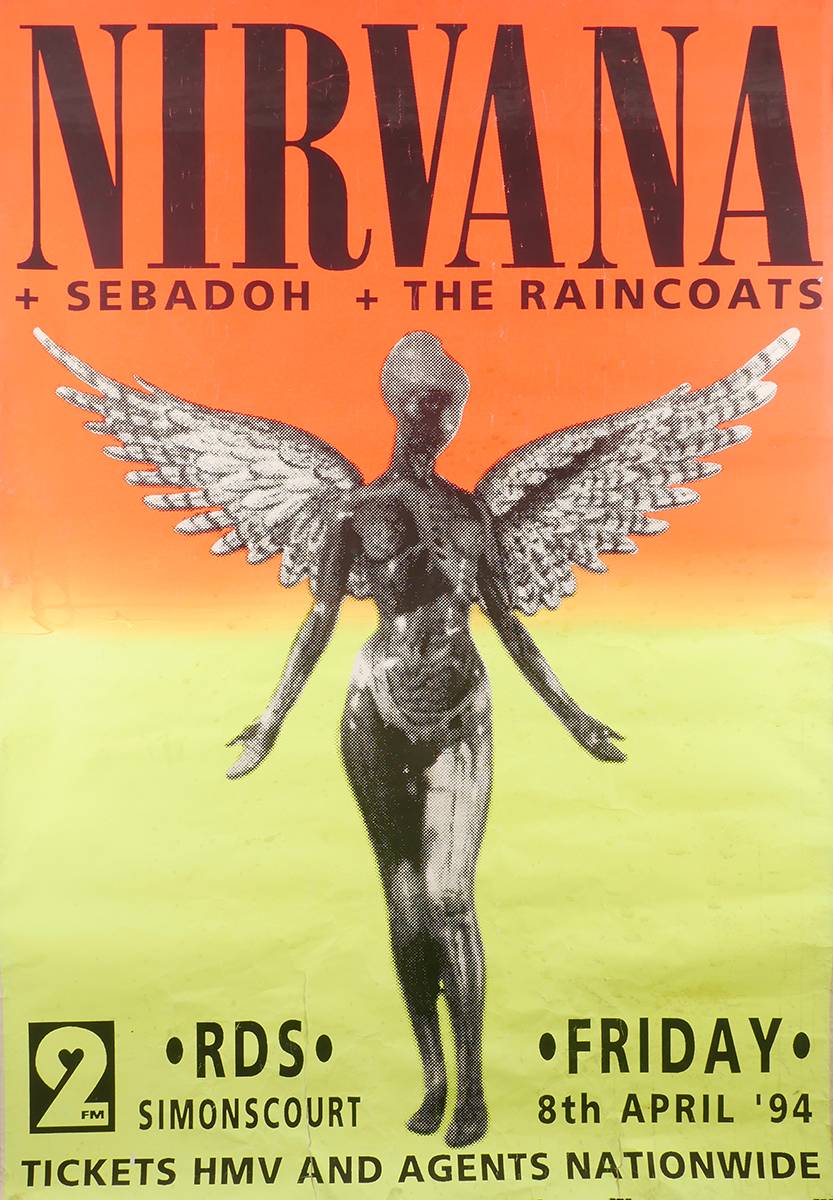 Nirvana, Poster for cancelled concert. RDS, Dublin, 8 April 1994. at Whyte's Auctions