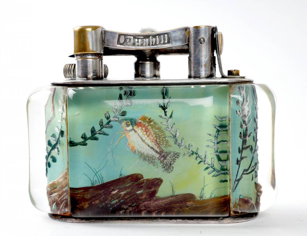Mid 20th century Dunhill Aquarium table lighter. at Whyte's Auctions