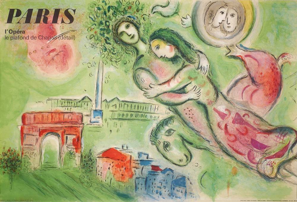 1965 Travel poster, Romeo and Juliet at l'Opera, Paris, by Marc Chagall. at Whyte's Auctions