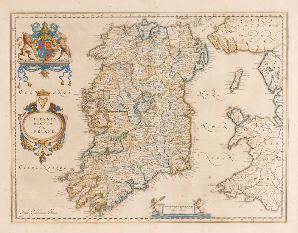 1654 Map of Ireland by Blaeu. at Whyte's Auctions