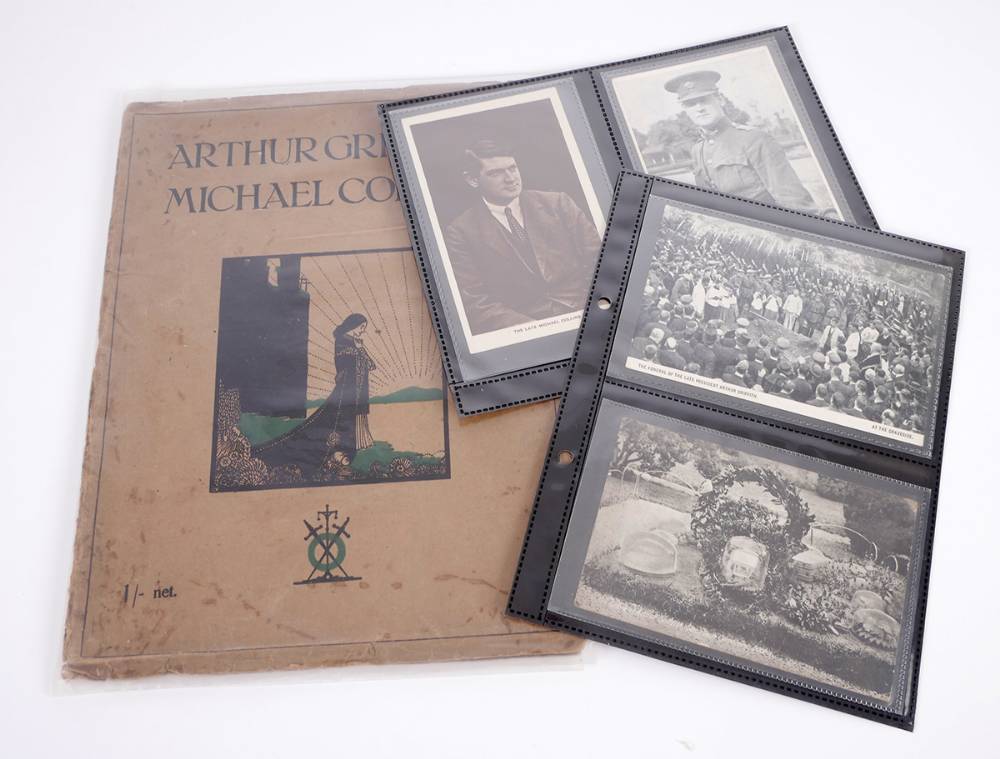 1922 Arthur Griffith and Michael Collins: postcards and commemorative booklet. at Whyte's Auctions