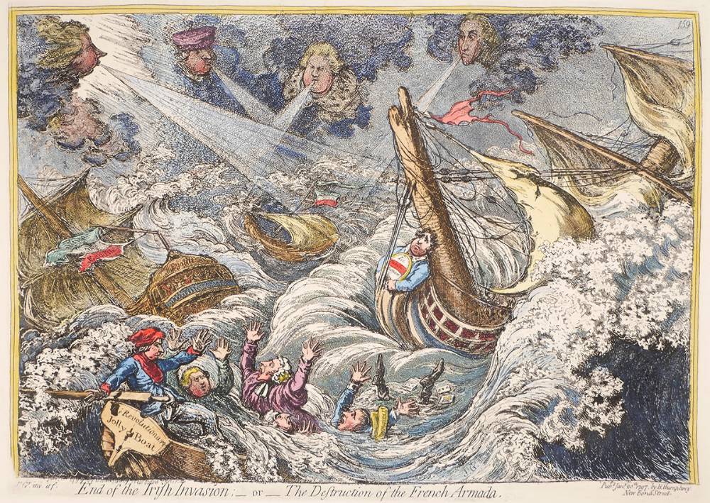 1797 End of the Irish Invasion, cartoon by Gillray. at Whyte's Auctions