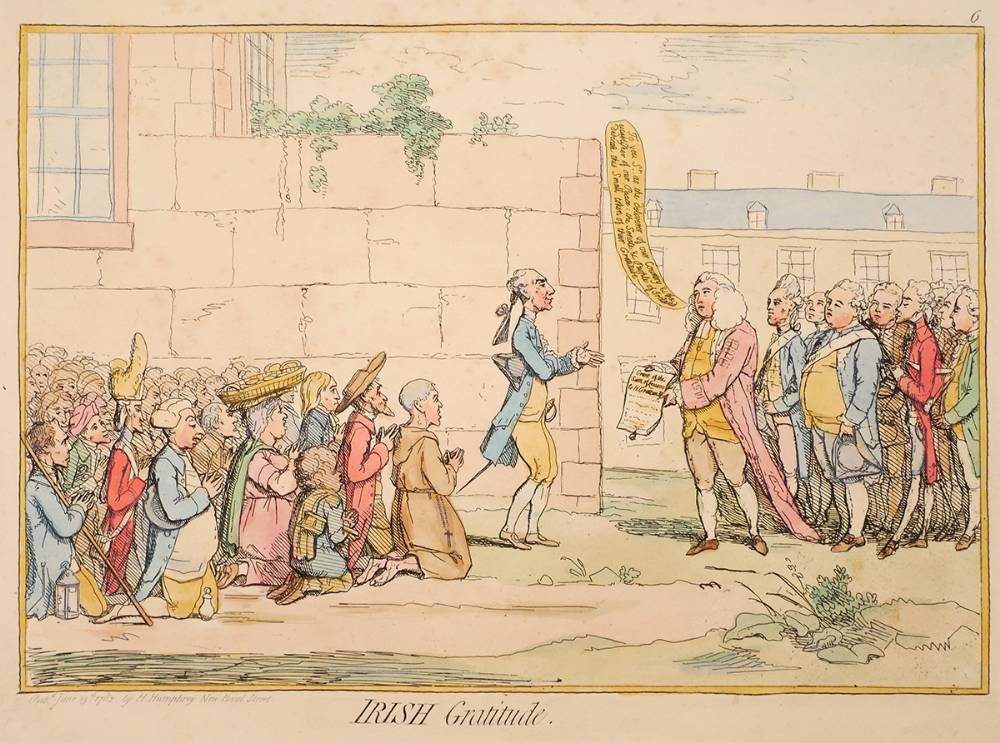 1782 Irish Gratitude, cartoon by Gillray. at Whyte's Auctions